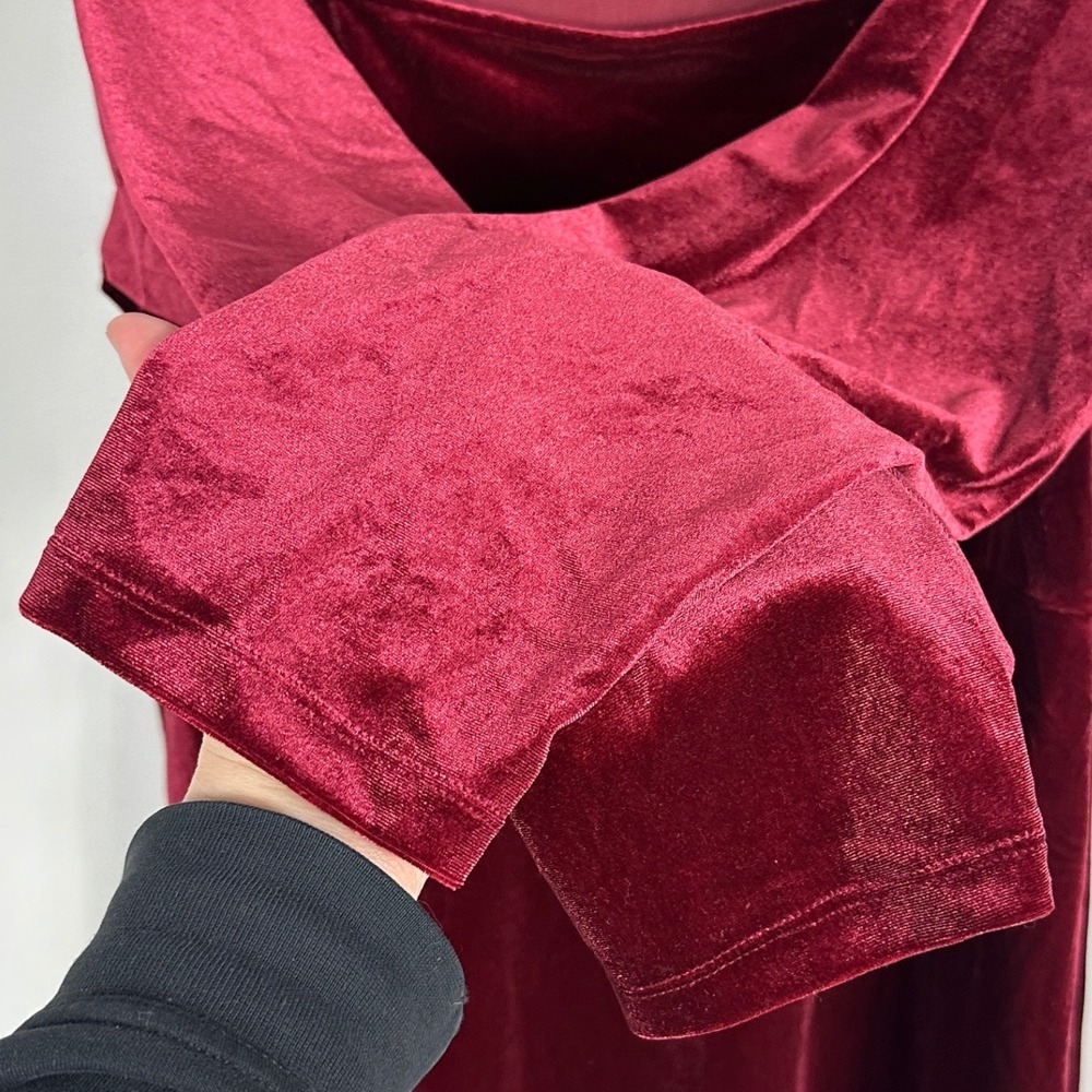 Old Navy Red Velvet Square Neck Long Sleeve Dress Womens Size XXL NEW Velour NWT - Picture 7 of 16